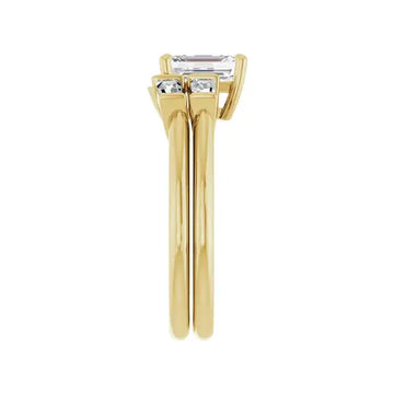 VIVIAN 14K Yellow Gold Emerald Cut Lab Grown Diamond Engagement Ring - Larson Jewelers