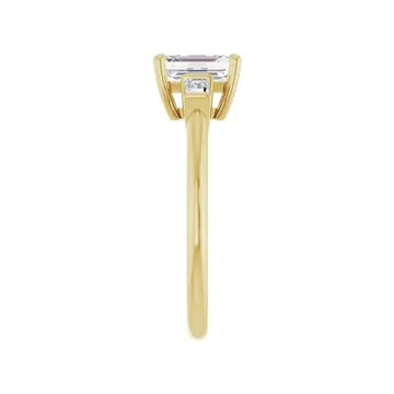 VIVIAN 14K Yellow Gold Emerald Cut Lab Grown Diamond Engagement Ring - Larson Jewelers