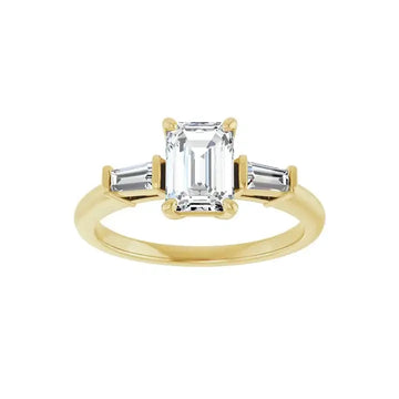 VIVIAN 14K Yellow Gold Emerald Cut Lab Grown Diamond Engagement Ring - Larson Jewelers