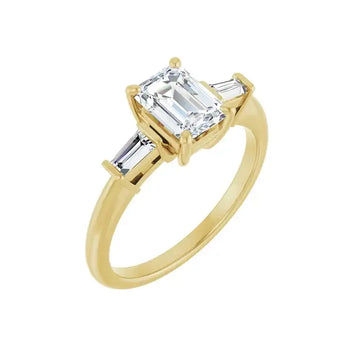 VIVIAN 14K Yellow Gold Emerald Cut Lab Grown Diamond Engagement Ring - Larson Jewelers