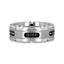 VALOR Grooved Tungsten Ring with Silver Inlay & Black Diamonds - 8mm