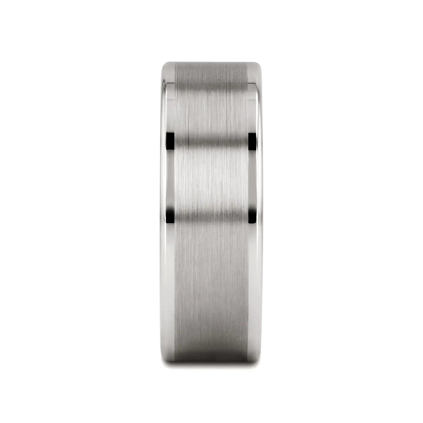 WAYNE Flat White Tungsten Wedding Band with Brushed Finished Center - 4mm - 8mm - Larson Jewelers