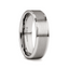WAYNE Flat White Tungsten Wedding Band with Brushed Finished Center - 4mm - 8mm