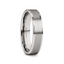 WAYNE Flat White Tungsten Wedding Band with Brushed Finished Center - 4mm - 8mm