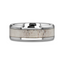 WHITETAIL Polished Beveled Tungsten Carbide Men's Wedding Band with Off-White Deer Antler Inlay - 8mm