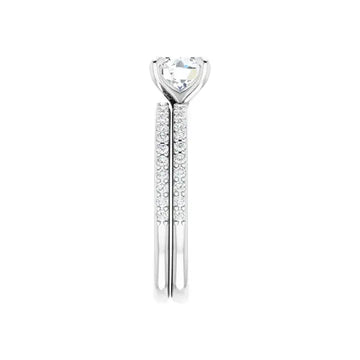 KIARA 14K White Gold Round Lab Grown Diamond Engagement Ring - Larson Jewelers