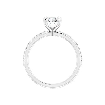 KIARA 14K White Gold Round Lab Grown Diamond Engagement Ring - Larson Jewelers