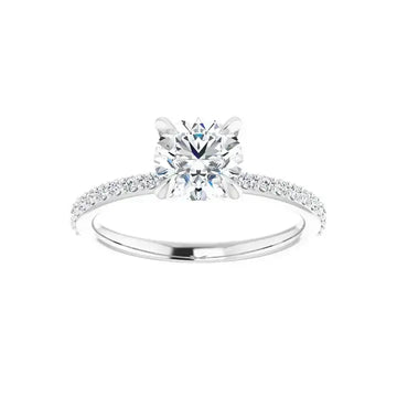 KIARA 14K White Gold Round Lab Grown Diamond Engagement Ring - Larson Jewelers