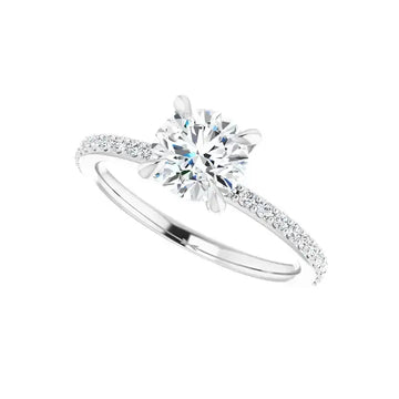 KIARA 14K White Gold Round Lab Grown Diamond Engagement Ring - Larson Jewelers