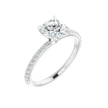KIARA 14K White Gold Round Lab Grown Diamond Engagement Ring - Larson Jewelers