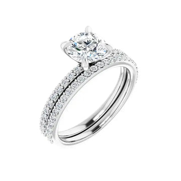 KIARA 14K White Gold Round Lab Grown Diamond Engagement Ring - Larson Jewelers