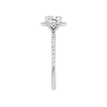 DAYSTAR Silver Halo Cushion Lab Grown Diamond Engagement Ring - Larson Jewelers
