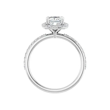 DAYSTAR Silver Halo Cushion Lab Grown Diamond Engagement Ring - Larson Jewelers