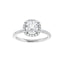 DAYSTAR Silver Halo Cushion Lab Grown Diamond Engagement Ring