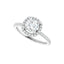 DAYSTAR Silver Halo Cushion Lab Grown Diamond Engagement Ring