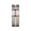 ZEUS Flat Brushed Tungsten Carbide Ring with Rose Gold-Plated Groove (4mm–10mm)