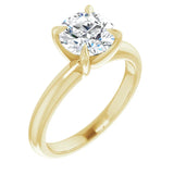 APRICITY 18K Yellow Gold Round Lab Grown Diamond Solitare Engagement Ring