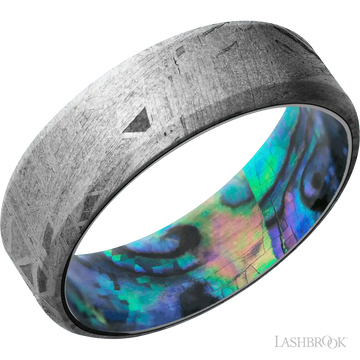 Meteorite with None Finish and Abalone - 7MM - Larson Jewelers