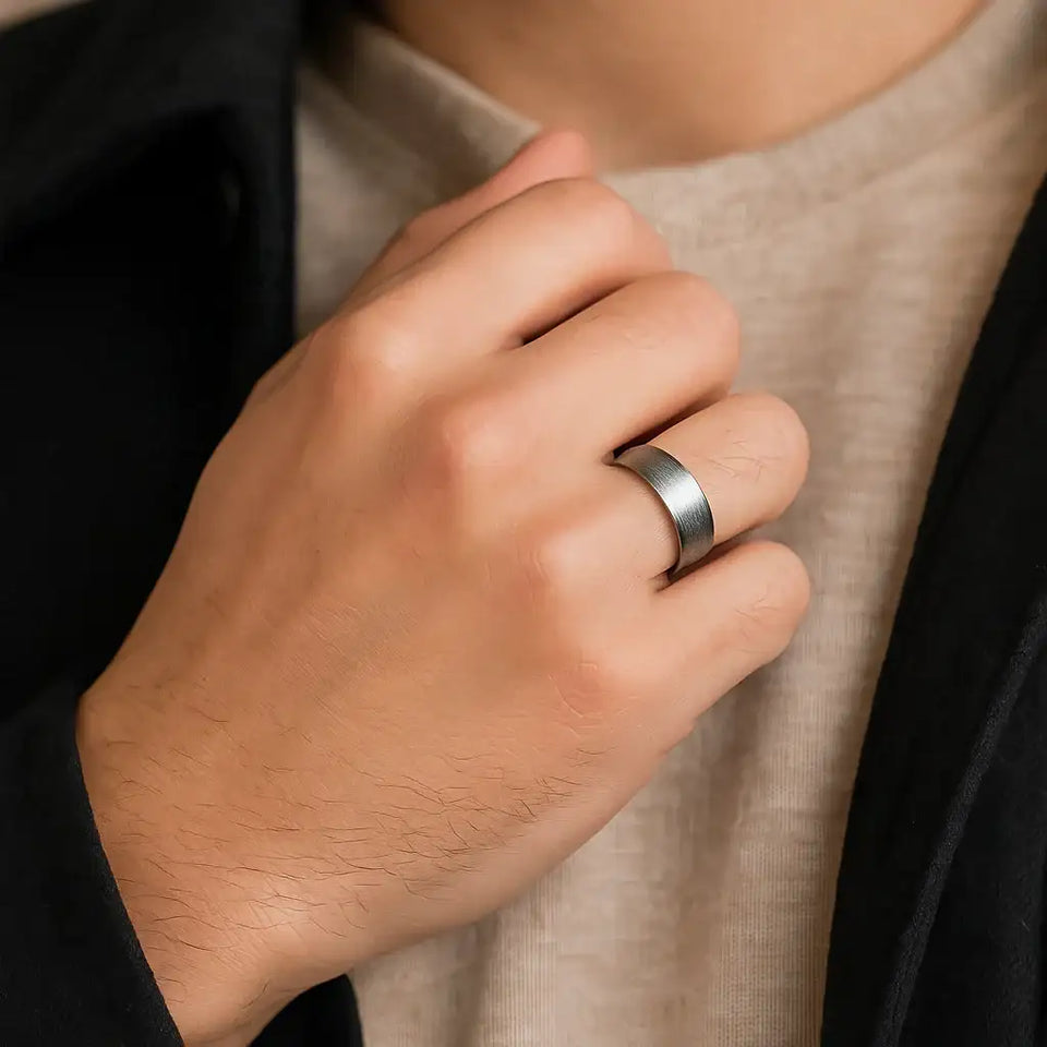 BLACKWALD Domed Tungsten Carbide Ring with Wire Brushed Finish – 6mm & 8mm - Larson Jewelers