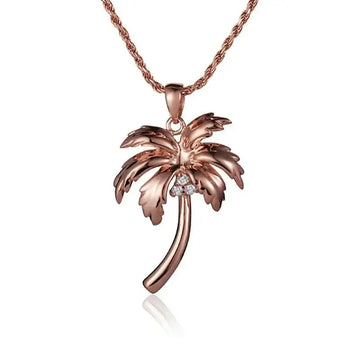 14K Rose Gold Palm Tree Necklace - Larson Jewelers