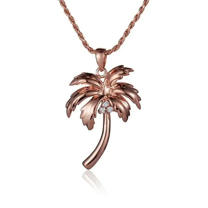 14K Rose Gold Palm Tree Necklace - Larson Jewelers
