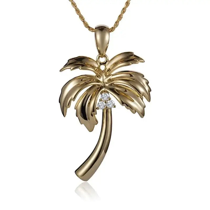 14K Yellow Gold Palm Tree Necklace - Larson Jewelers