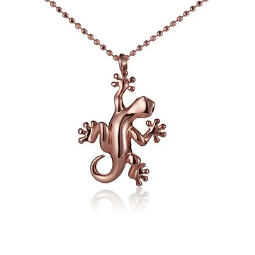 14K Yellow Gold Gecko Pendant - Larson Jewelers