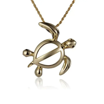 14K Gold Honu Pendant Yellow - Larson Jewelers