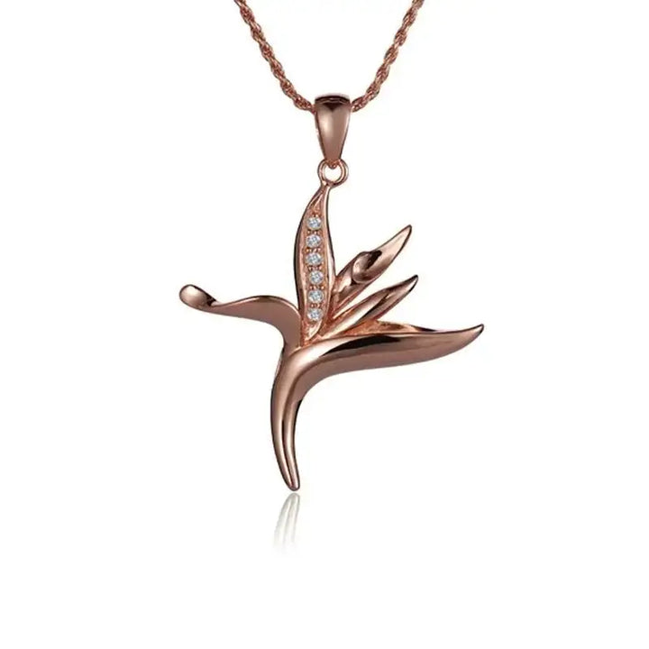 14K Rose Gold Bird of Paradise Pendant - Larson Jewelers