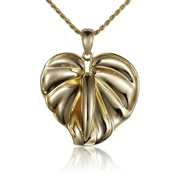 14K Yellow Gold Anthurium Pendant - Larson Jewelers