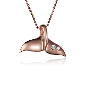 14K Rose Gold Whale Tail Pendant - Larson Jewelers
