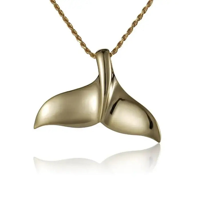 14K Yellow Gold Whale Tail Pendant - Larson Jewelers
