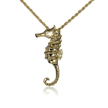 14K Yellow Gold Seahorse Pendant - Larson Jewelers