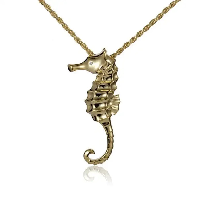 14K Yellow Gold Seahorse Pendant - Larson Jewelers
