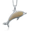Sterling Silver Dolphin Pendantwith White Mother of Pearl Inlay