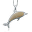 Pendentif dauphin en argent sterling avec incrustation de nacre blanche