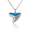Sterling Silver Shark Tooth Pendant with Opal Inlay