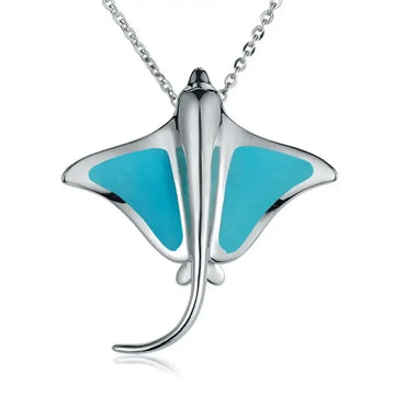 Sterling Silver Stingray Pendantwith Turquoise Inlay - Larson Jewelers