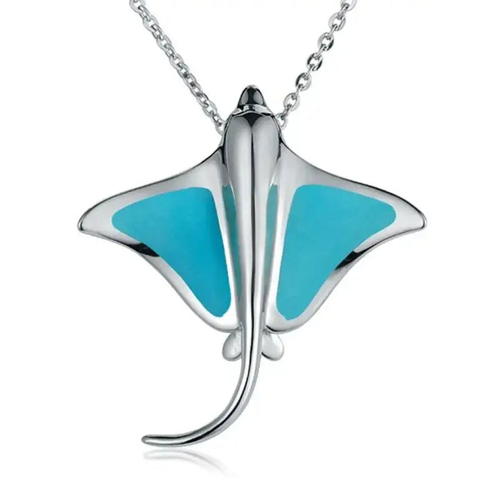 Sterling Silver Stingray Pendantwith Turquoise Inlay - Larson Jewelers