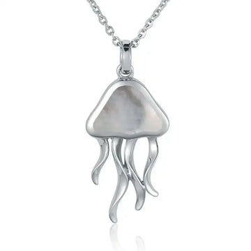 Sterling Silver Jellyfish Pendantwith White Mother of Pearl Inlay - Larson Jewelers