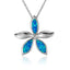 Sterling Silver Plumeria Pendant with Opal Inlay
