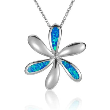 Sterling Silver Tiare Pendantwith Opal Inlay - Larson Jewelers