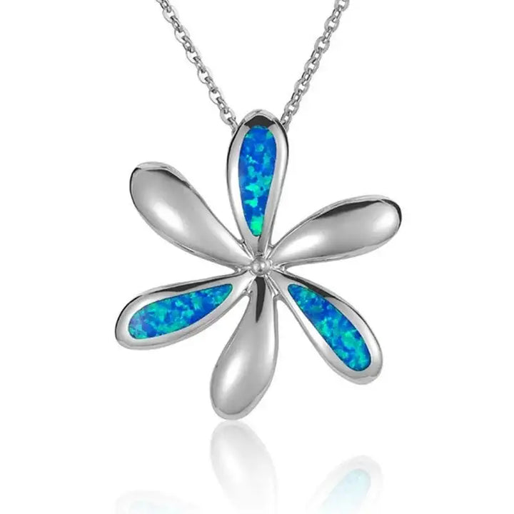 Sterling Silver Tiare Pendantwith Opal Inlay - Larson Jewelers