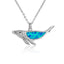 Sterling Silver Whale Necklace with Opal Inlay