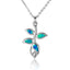 Sterling Silver Heliconia Pendantwith Opal Inlay