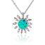 Sterling Silver Sunflower Pendantwith Opal Inlay