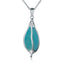 Sterling Silver Maile Pendantwith Turquoise Inlay