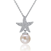 Starfish White Pearl Pendant