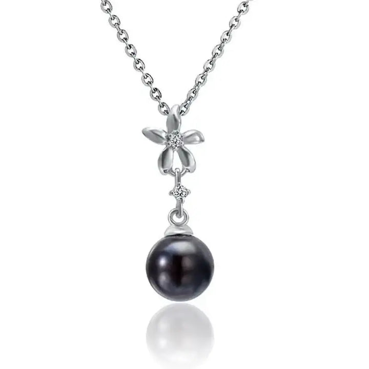 Plumeria BlackPearl Pendant - Larson Jewelers