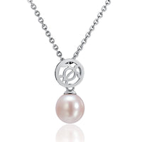 Honu in Circle White Pearl Pendant